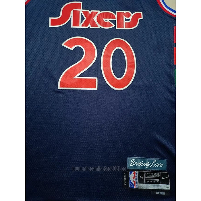 Camiseta Philadelphia 76ers Georges Niang #20 Ciudad 2021-22 Azul